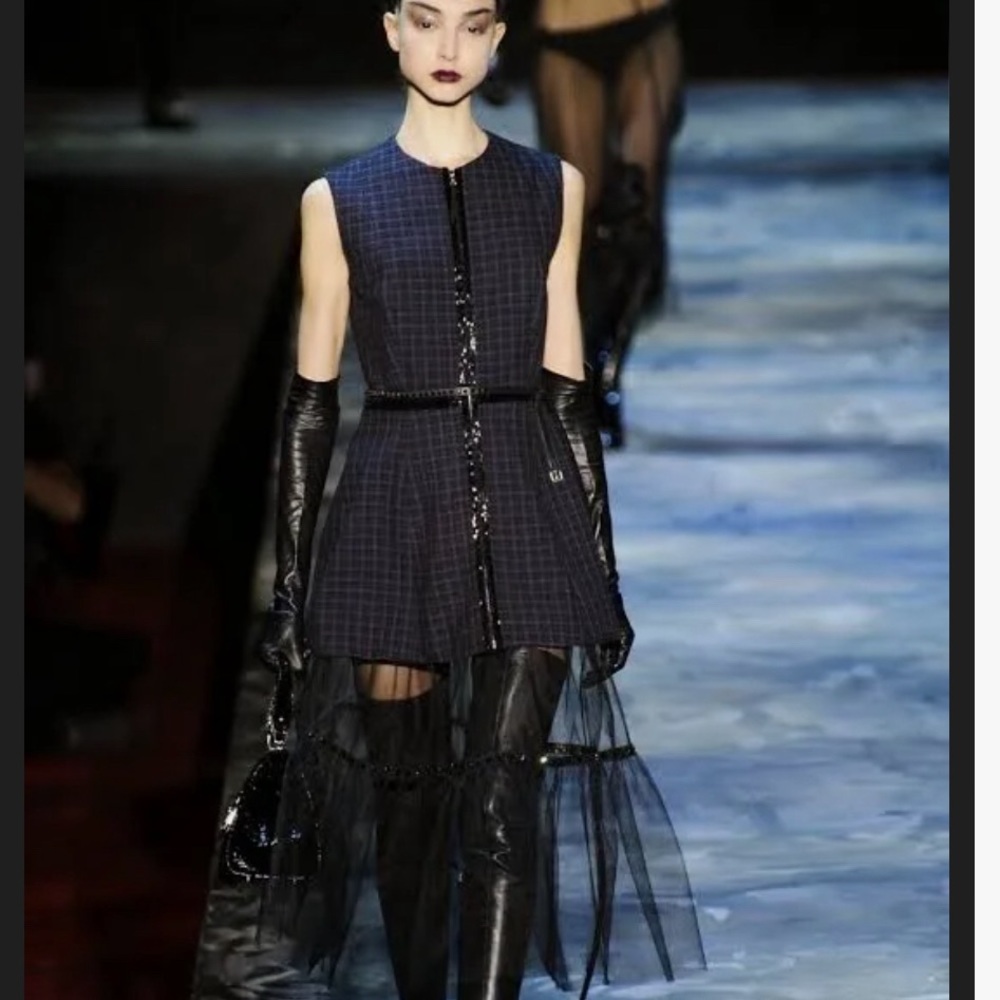 Prom Dress-Marc Jacobs Collection Dress Navy Black Runway Zip Front 24  $1900